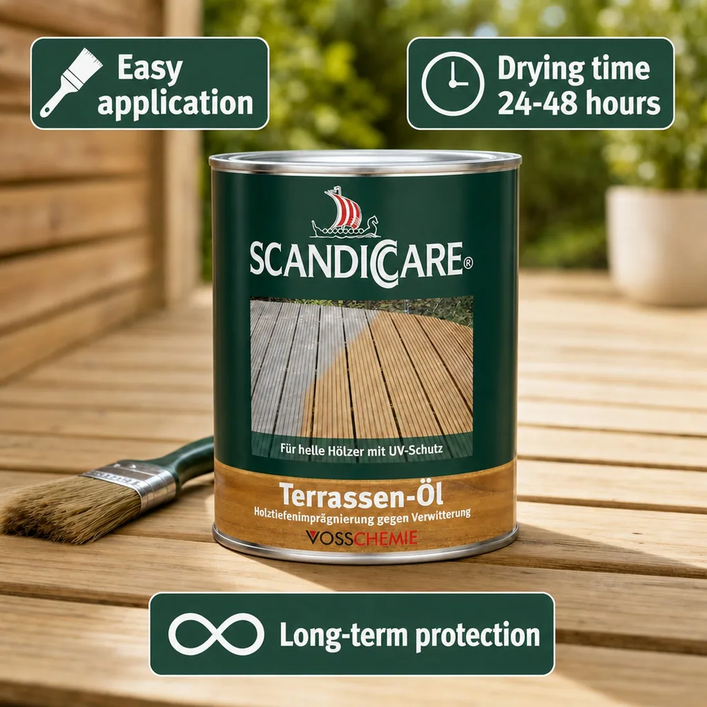 Decking Oil 1 Liter, Terrace Oil, Exterior Wood Oil, Light