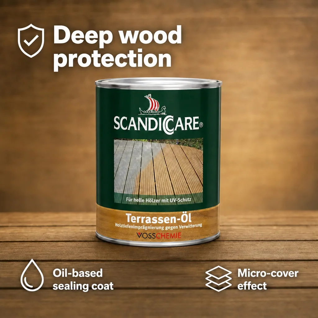 Decking Oil 1 Liter, Terrace Oil, Exterior Wood Oil, Light