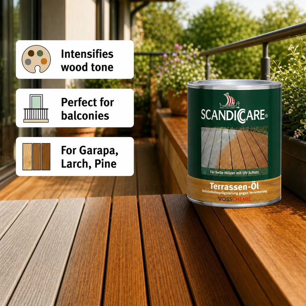 Decking Oil 1 Liter, Terrace Oil, Exterior Wood Oil, Light