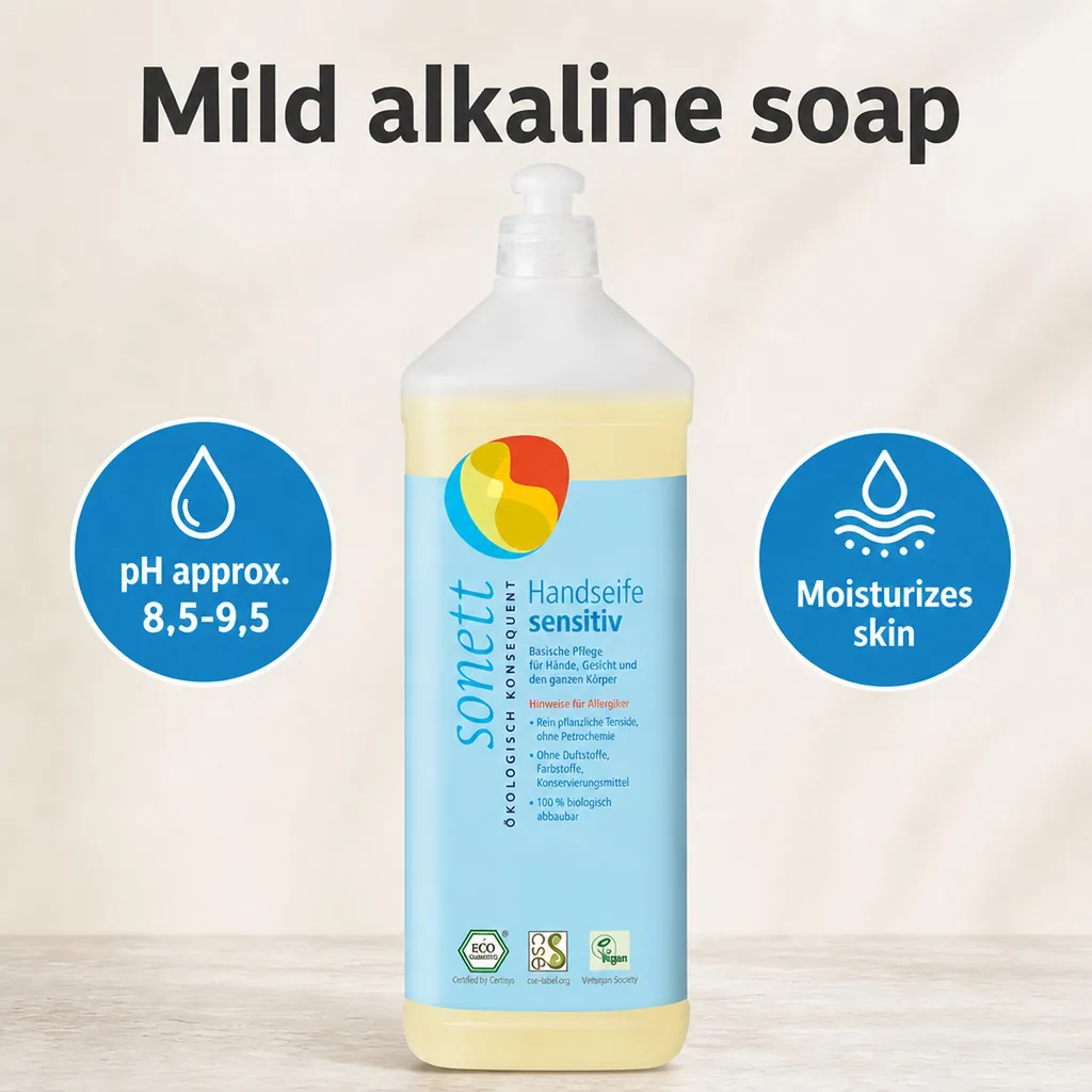 Hand Soap Refill 1 Liter, Sensitive Hand Soap, Fragrance Free, Unscented, Natural