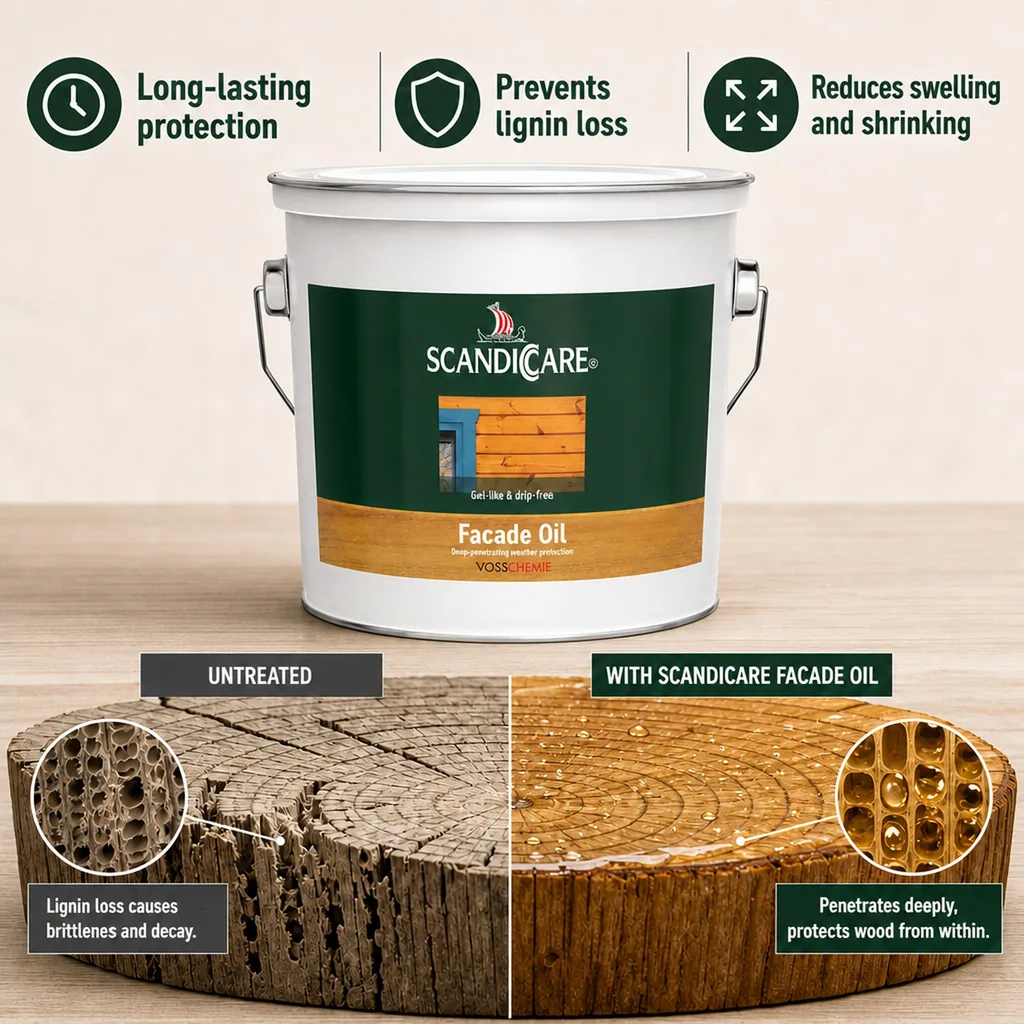 Exterior Wood Oil 3 Liter, Clear Facade Oil, Wood Facade Oil