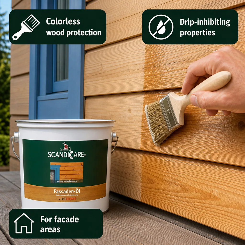 Exterior Wood Oil 3 Liter, Clear Facade Oil, Wood Facade Oil