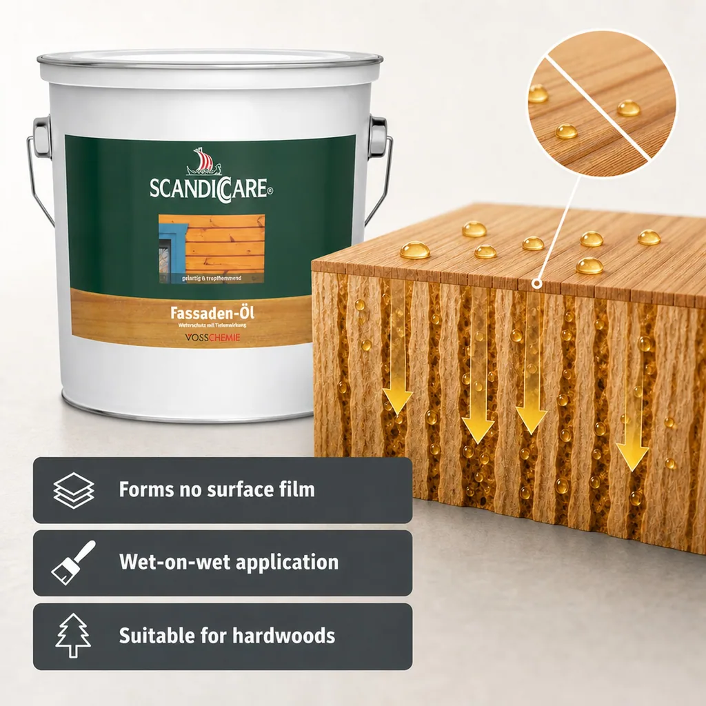 Exterior Wood Oil 3 Liter, Clear Facade Oil, Wood Facade Oil