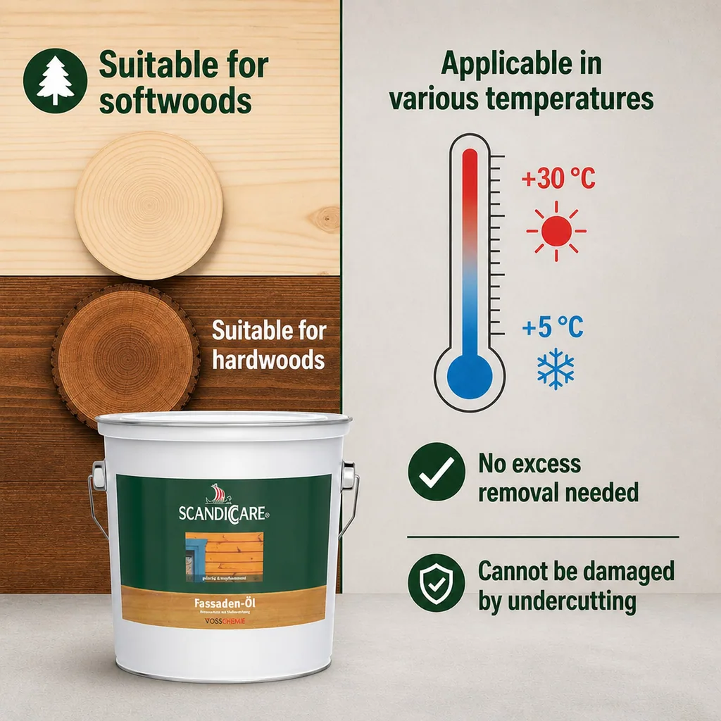 Exterior Wood Oil 3 Liter, Clear Facade Oil, Wood Facade Oil