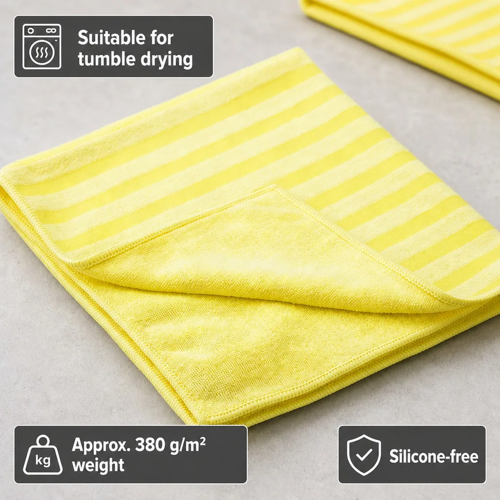 Cleaning cloths, yellow cleaning cloths, 40x40cm, 10 Stück Packung