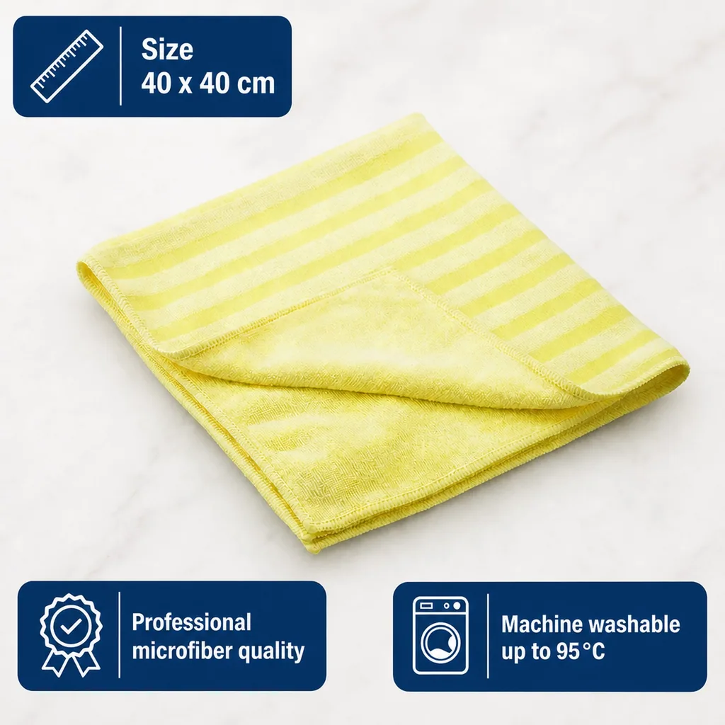 Cleaning cloths, yellow cleaning cloths, 40x40cm, 10 Stück Packung