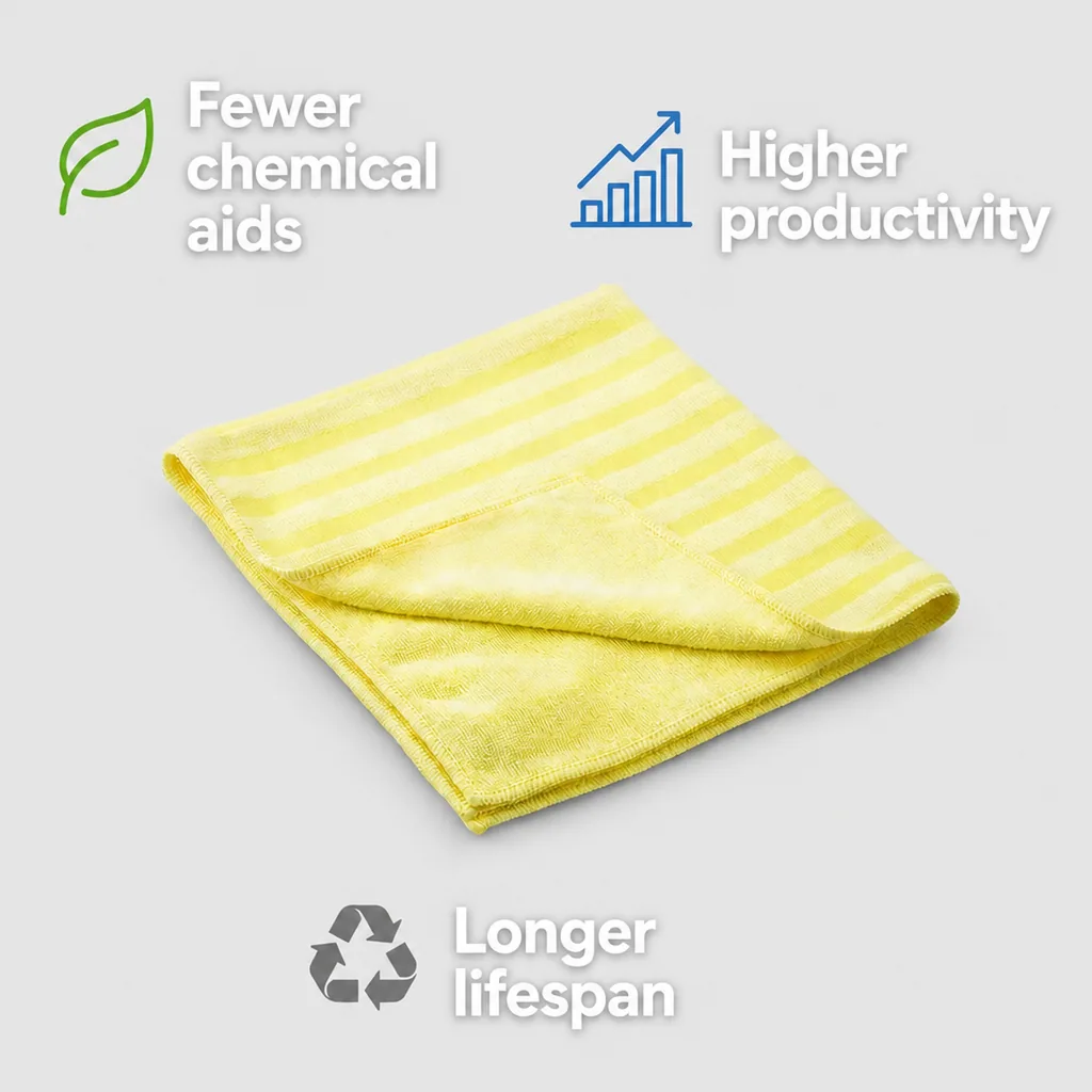 Cleaning cloths, yellow cleaning cloths, 40x40cm, 10 Stück Packung