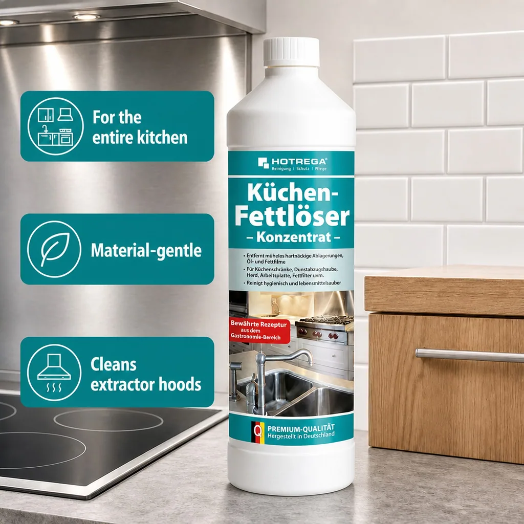 Kitchen degreaser 1 Liter, concentrated degreaser, grease remover