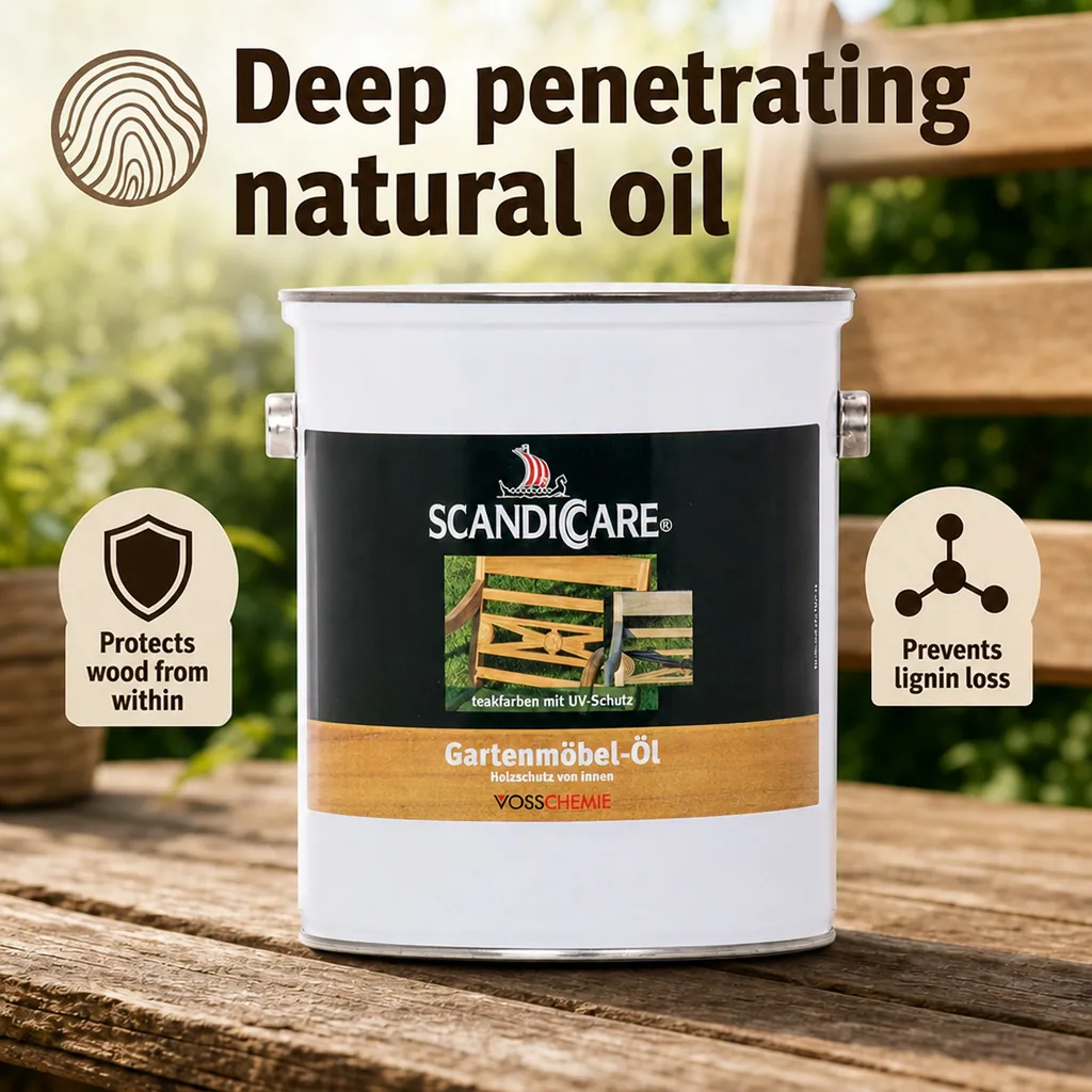 Garden Furniture Oil 3 Liter, UV Protection Oil, Wood Furniture Oil