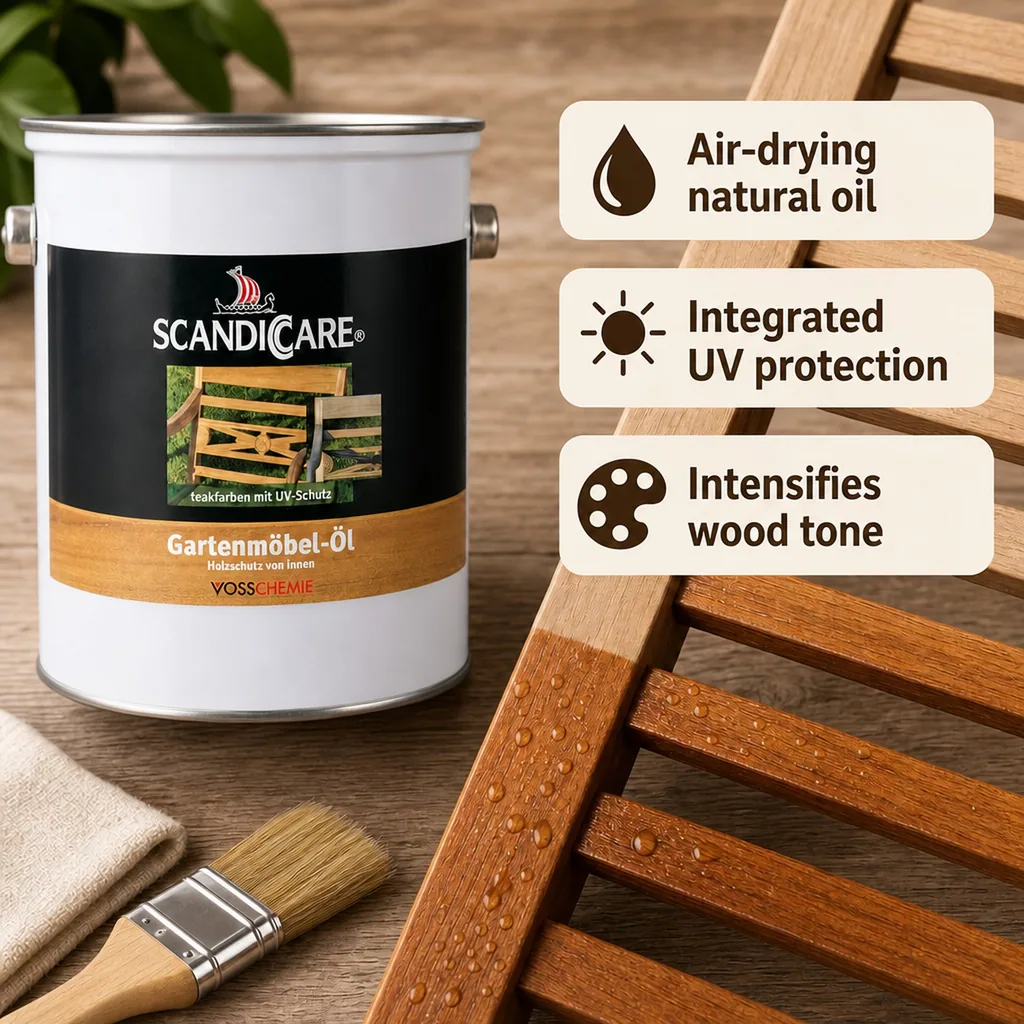 Garden Furniture Oil 3 Liter, UV Protection Oil, Wood Furniture Oil