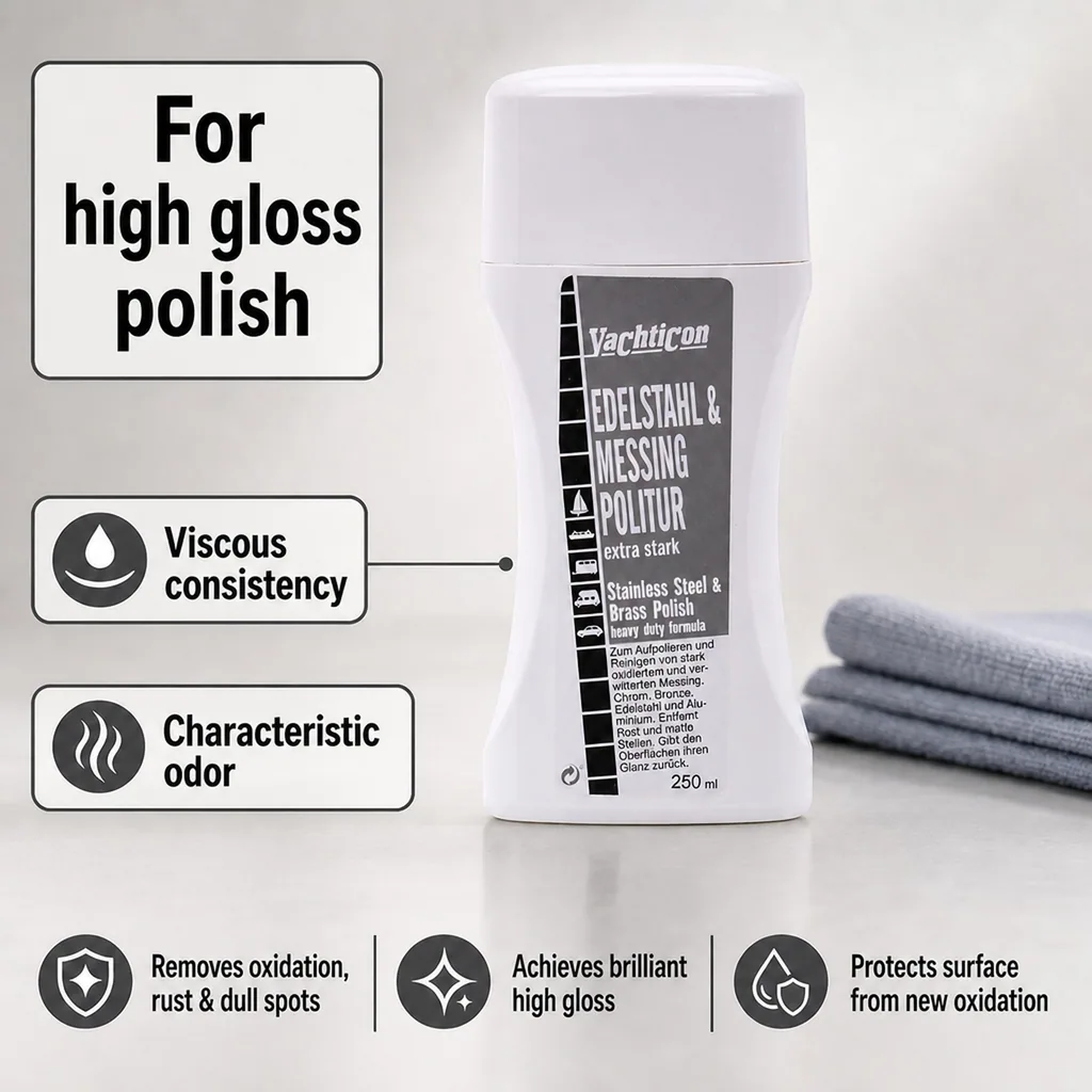 Metal Polish, Stainless Steel Polish, Brass Polish, Metal Cleaner 250 ml