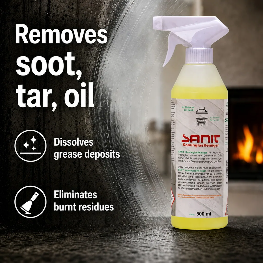 Fireplace Glass Cleaner 500 ml, Wood Stove Glass Cleaner, Fireplace Cleaner