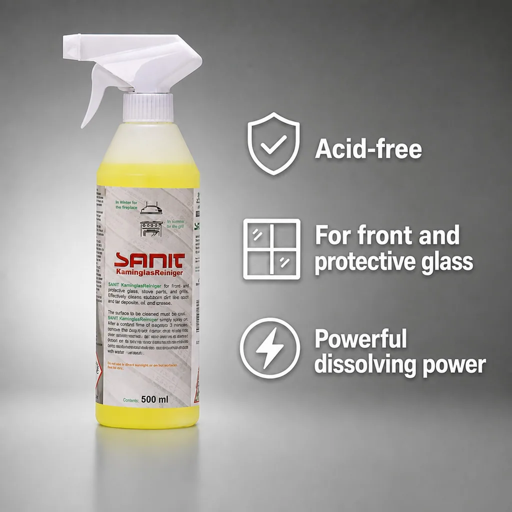 Fireplace Glass Cleaner 500 ml, Wood Stove Glass Cleaner, Fireplace Cleaner