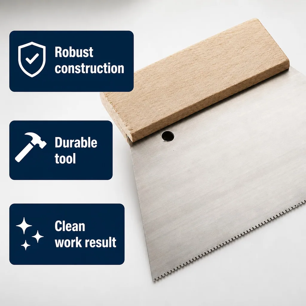 Trowel for Flooring Adhesive, Flooring Trowel, 250 mm Notched Trowel, D750 Trowel