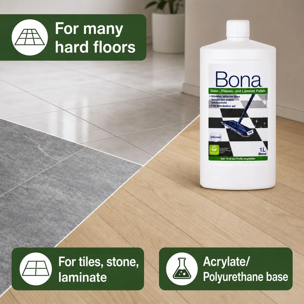 Laminate Floor Polish, 1 Liter, Tile, Stone Floors, Gloss Finish