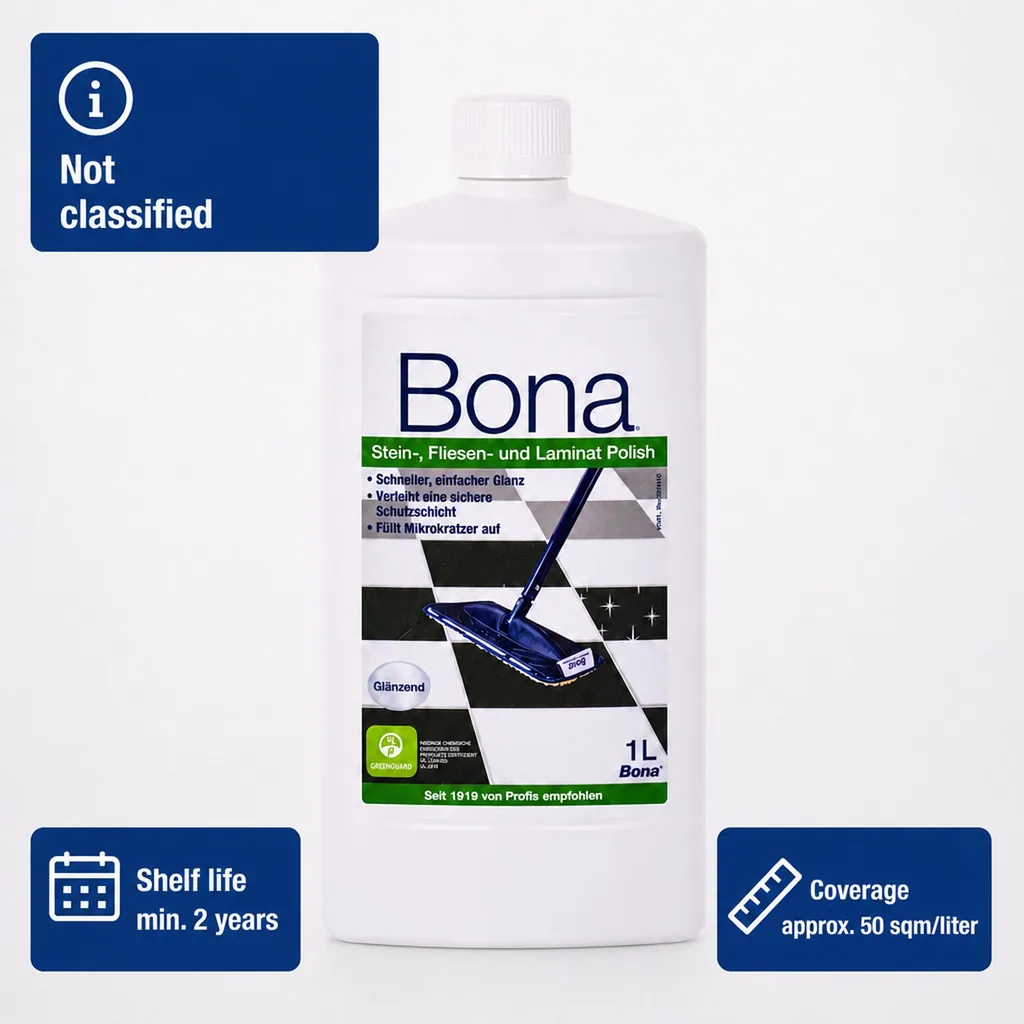 Laminate Floor Polish, 1 Liter, Tile, Stone Floors, Gloss Finish