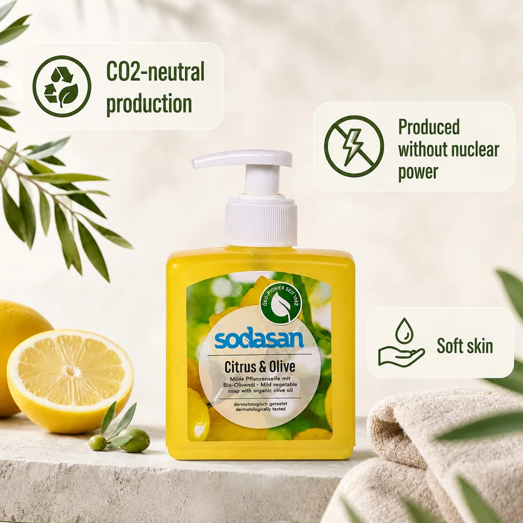 Liquid Hand Soap, Citrus-Olive, Natural Liquid Soap, 300 ml Plant Based Soap