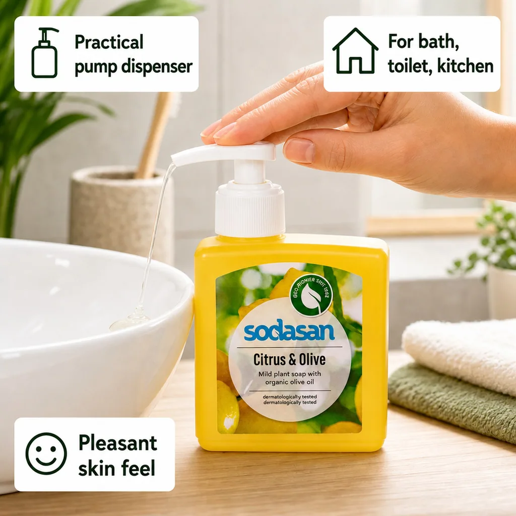 Liquid Hand Soap, Citrus-Olive, Natural Liquid Soap, 300 ml Plant Based Soap