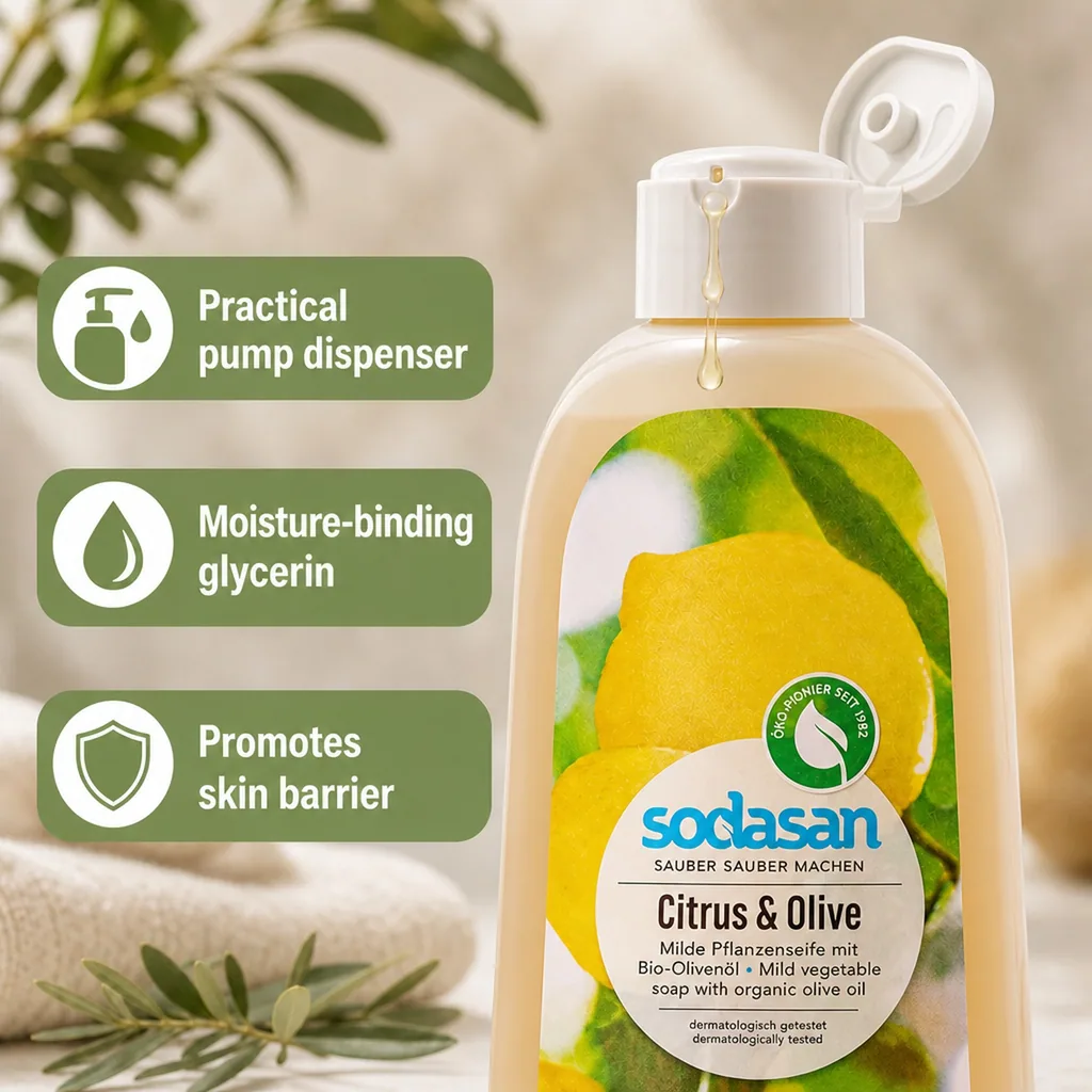 Liquid Hand Soap, Natural Hand Soap, Citrus Olive, 1 Liter Plant Based Soap