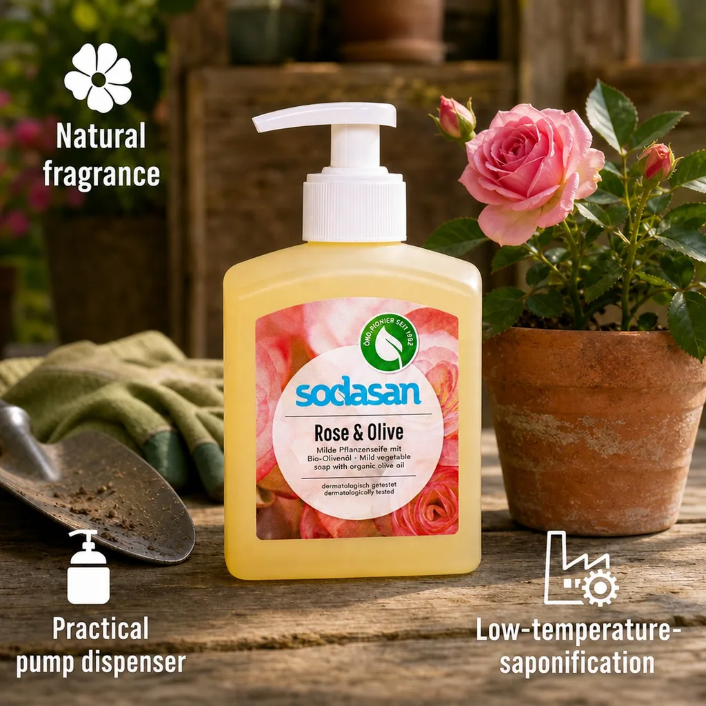Liquid Hand Soap, Rose Olive Scented, Natural Hand Soap, Plant Based, 300 ml