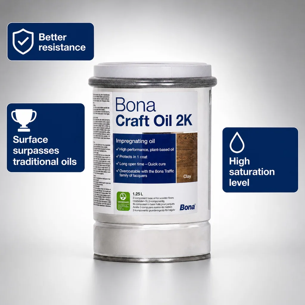 Wood Oil, 2K Oil Finish, Clay Wood Finish, 1.25 Liter braun