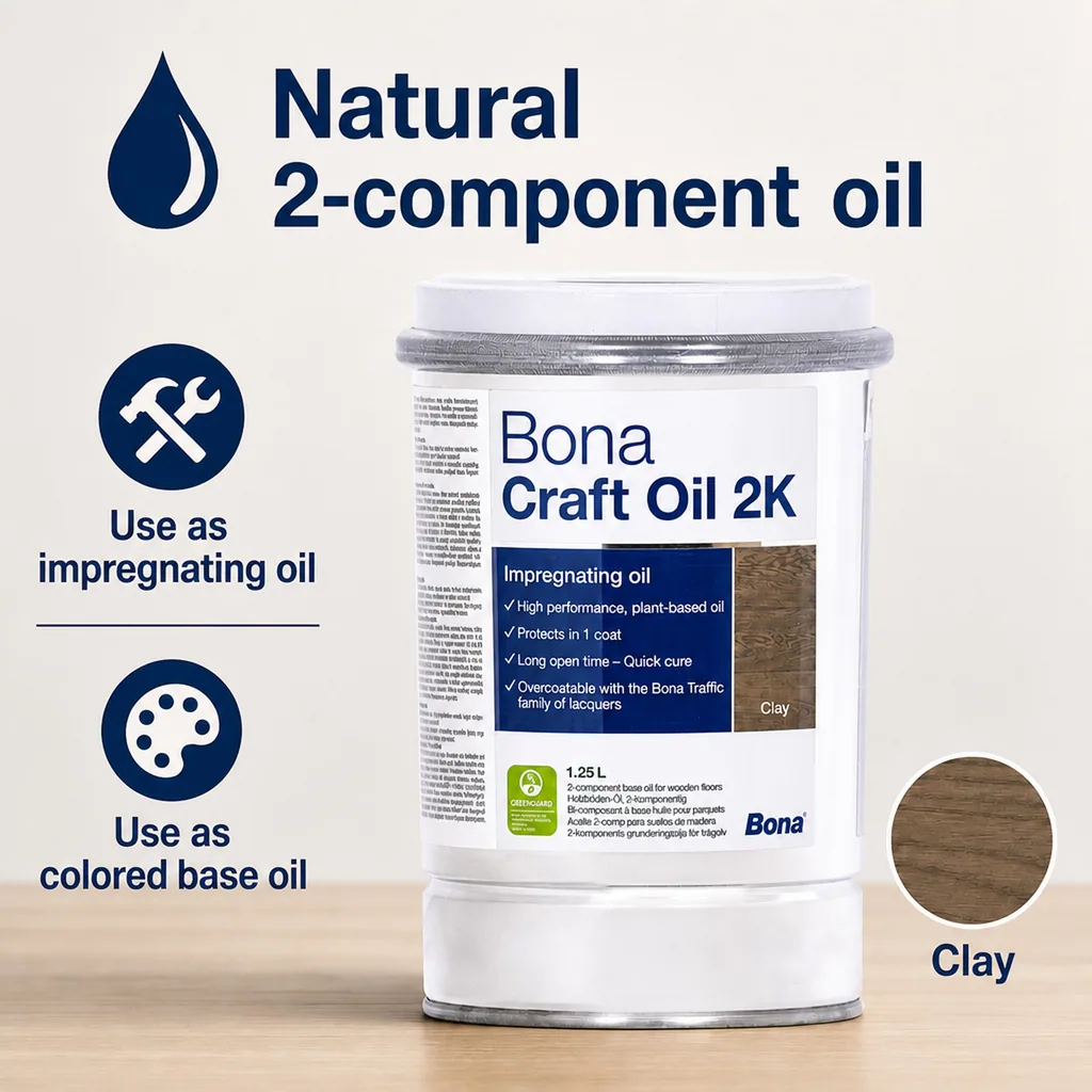 Wood Oil, 2K Oil Finish, Clay Wood Finish, 1.25 Liter braun