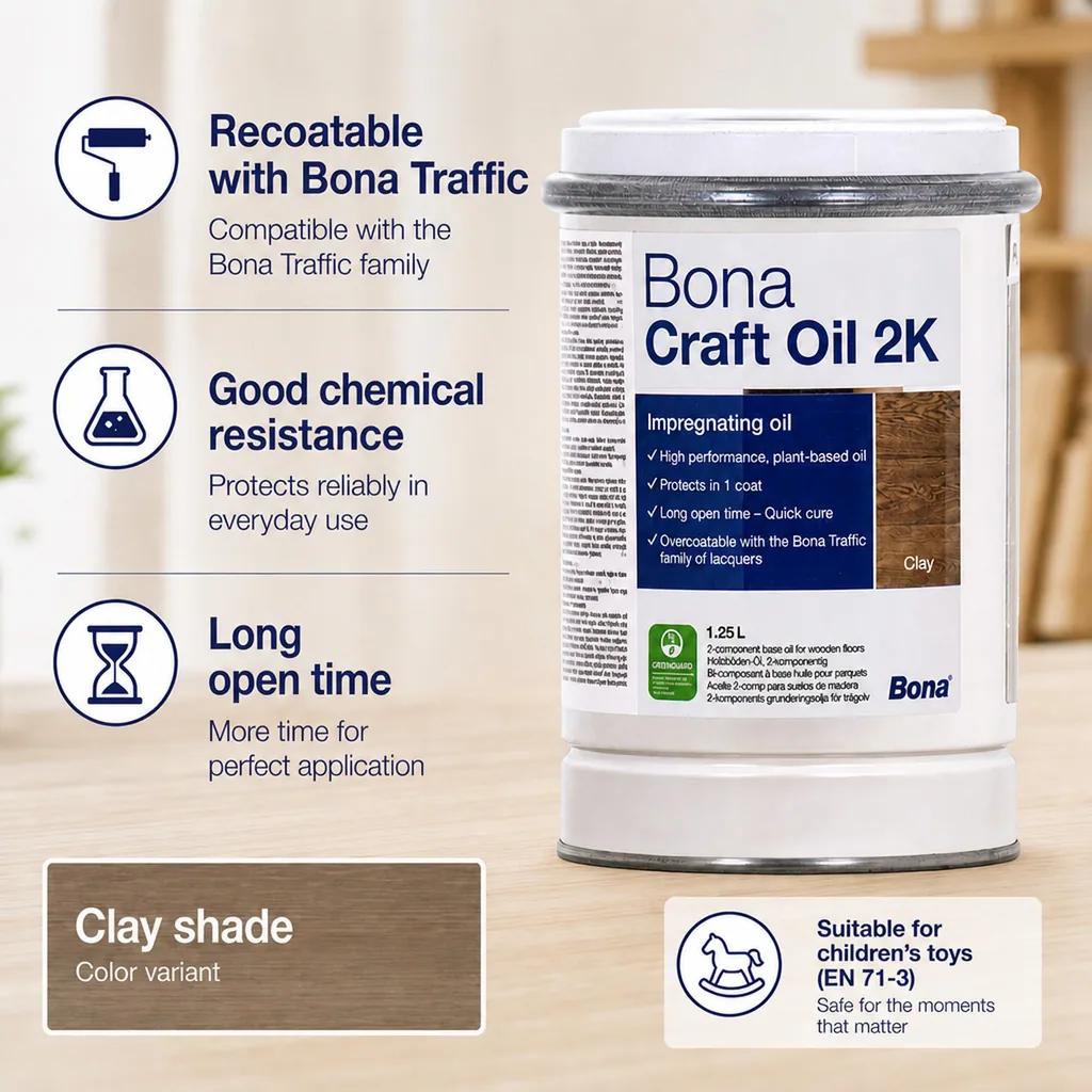 Wood Oil, 2K Oil Finish, Clay Wood Finish, 1.25 Liter braun