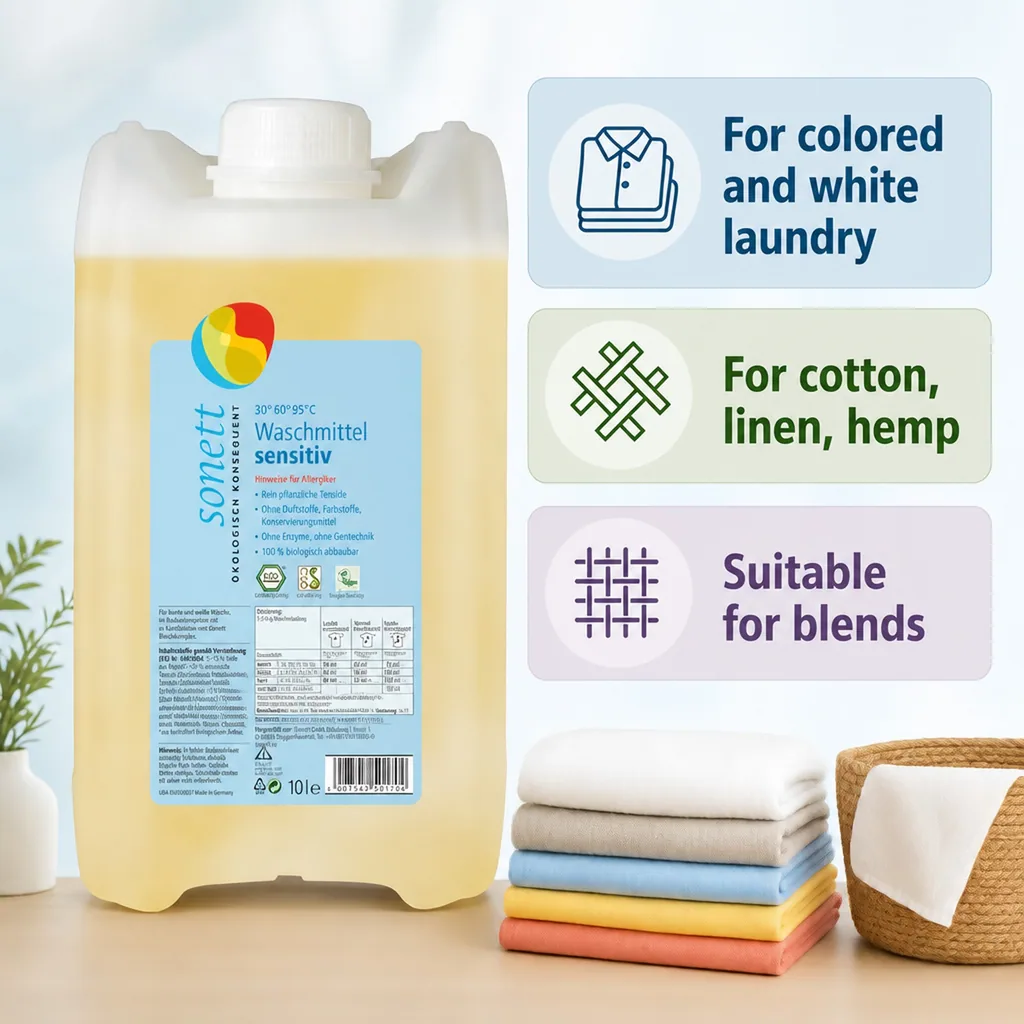 Sensitive Laundry Detergent 5 Liter, Fragrance Free, Dye Free
