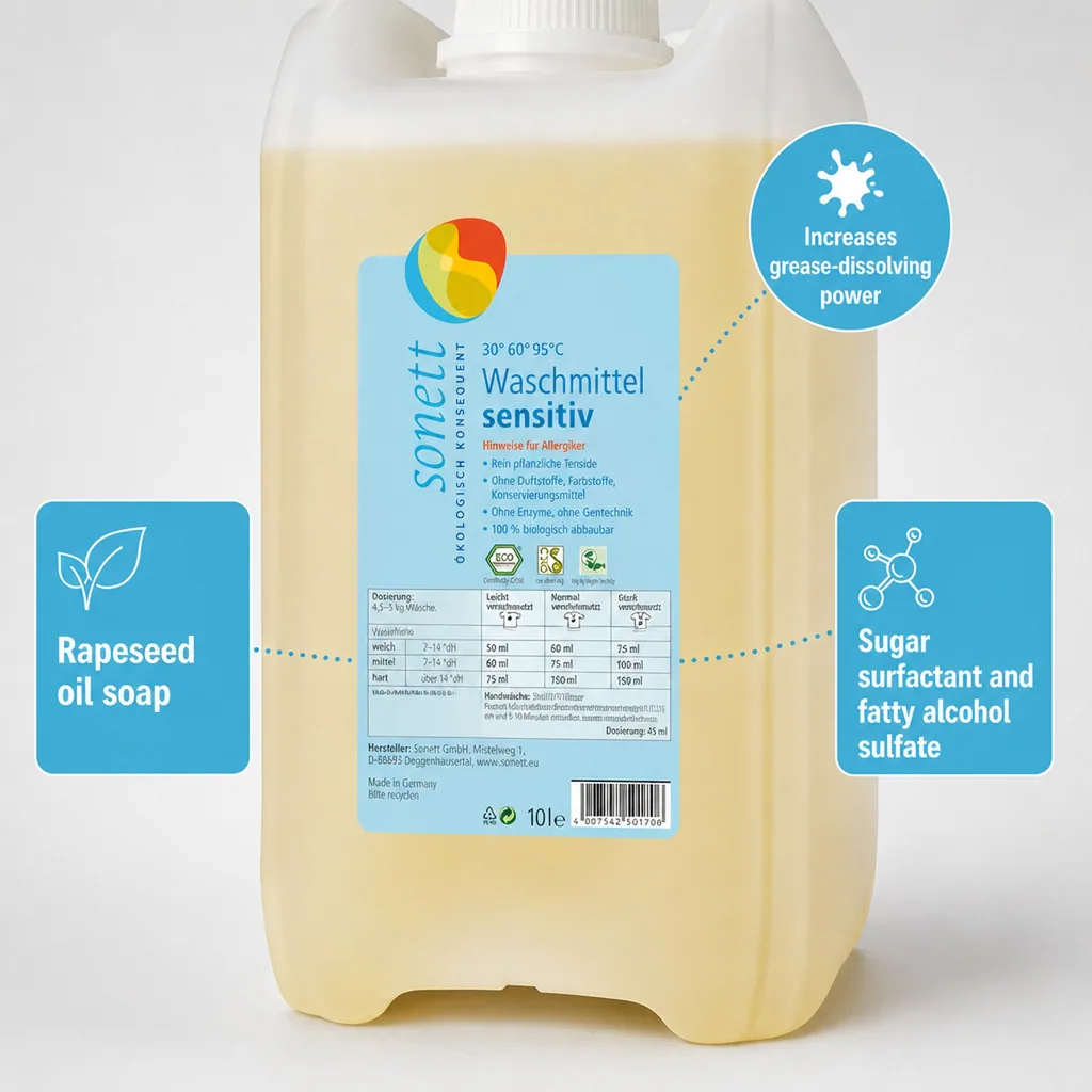 Sensitive Laundry Detergent 5 Liter, Fragrance Free, Dye Free
