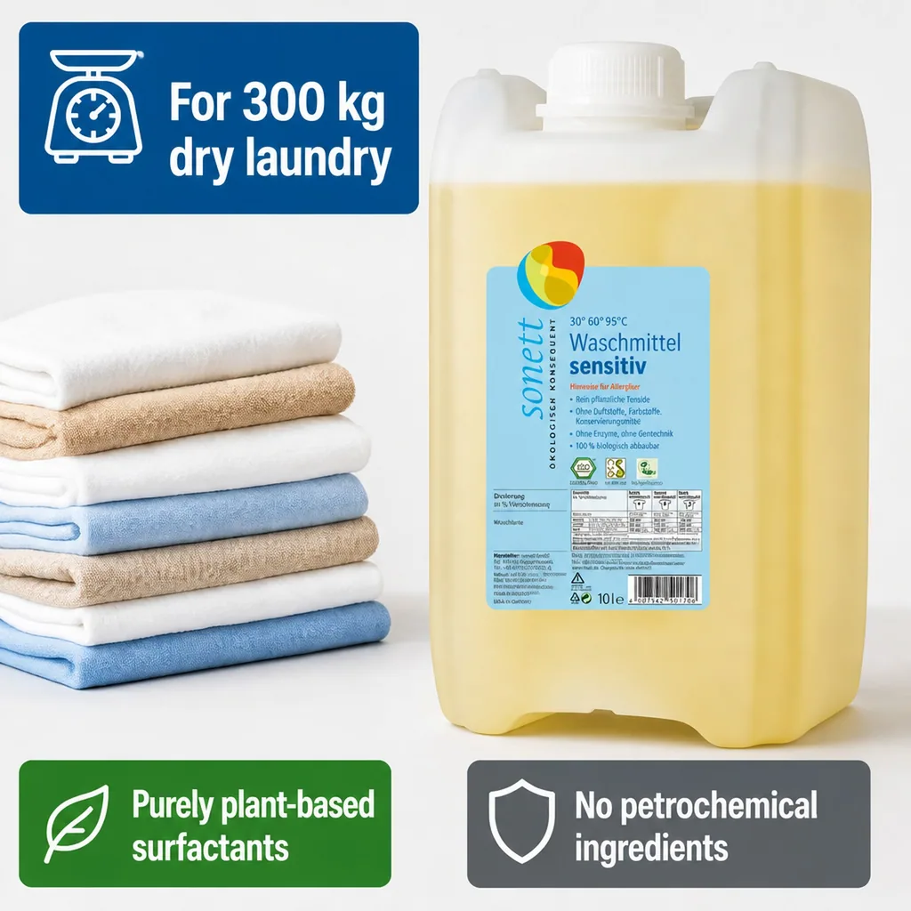 Sensitive Laundry Detergent 5 Liter, Fragrance Free, Dye Free