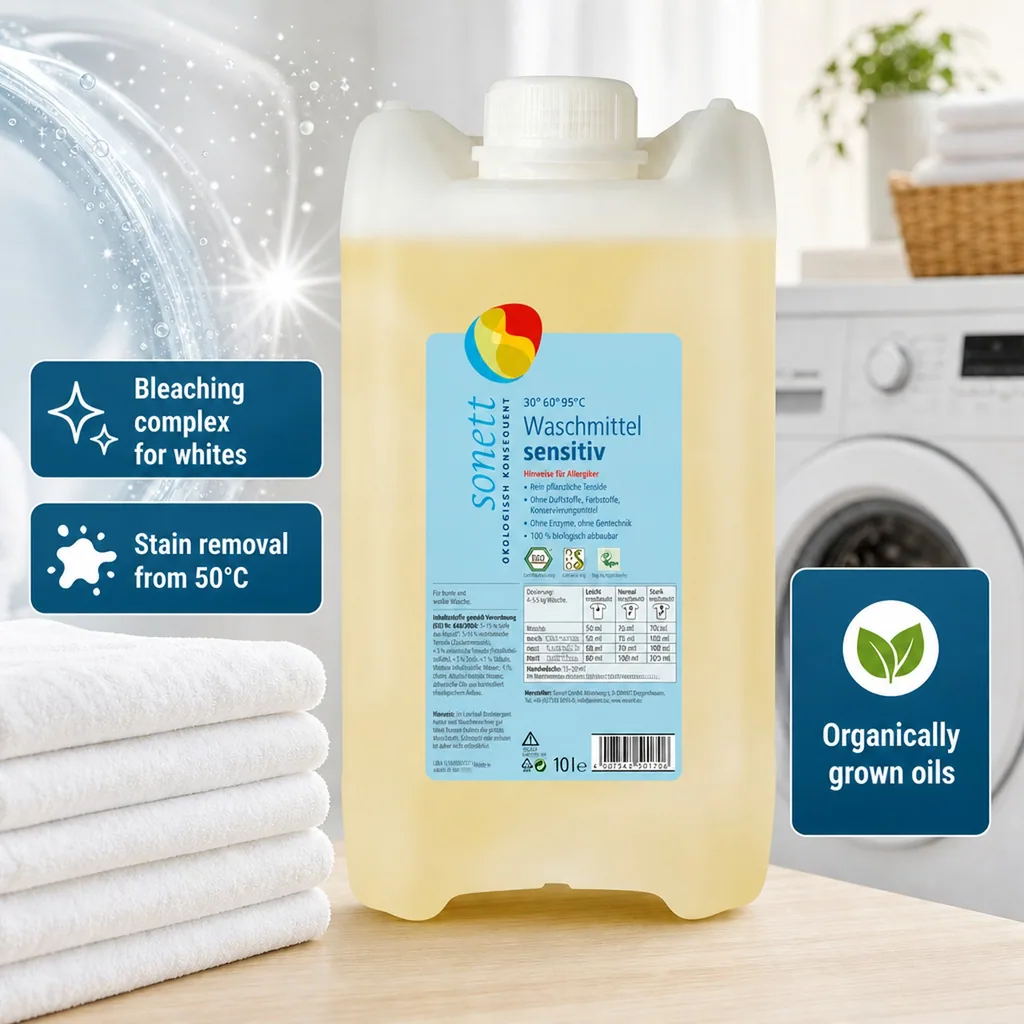 Sensitive Laundry Detergent 5 Liter, Fragrance Free, Dye Free