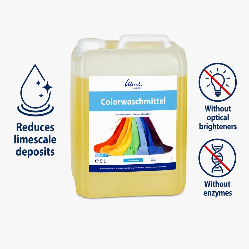 Color Laundry Detergent 5 Liter, Liquid, Vegan, Natural, Color Safe Detergent