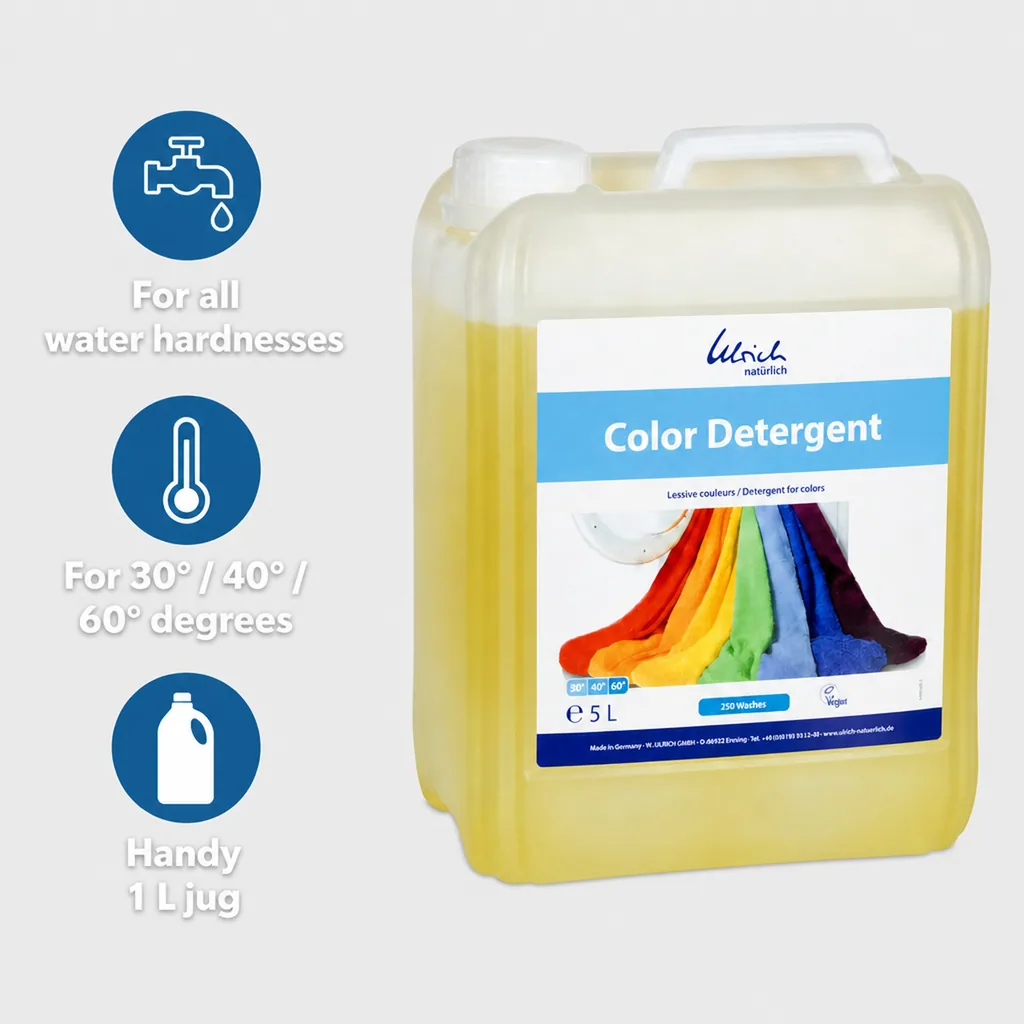Color Laundry Detergent 5 Liter, Liquid, Vegan, Natural, Color Safe Detergent
