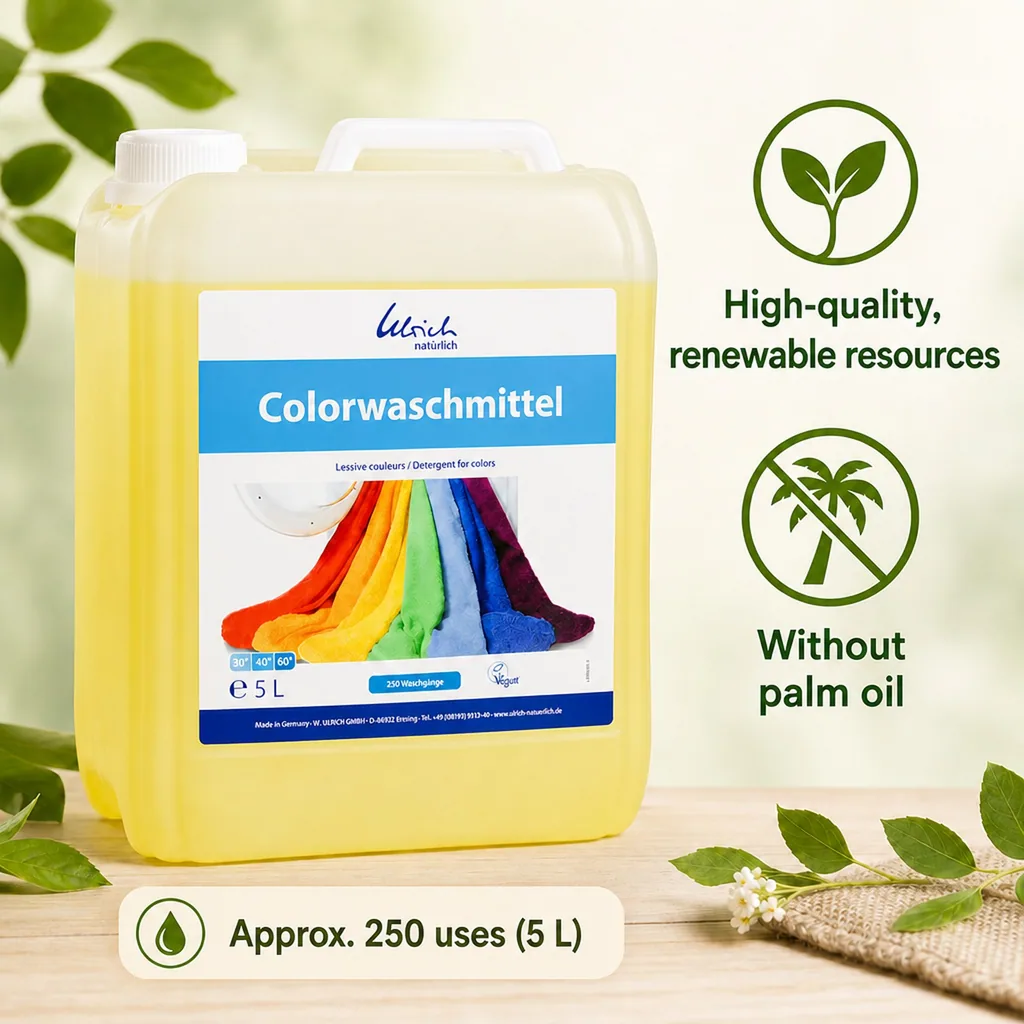 Color Laundry Detergent 5 Liter, Liquid, Vegan, Natural, Color Safe Detergent