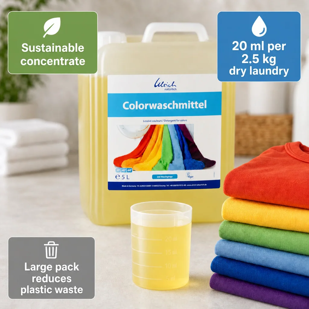 Color Laundry Detergent 5 Liter, Liquid, Vegan, Natural, Color Safe Detergent
