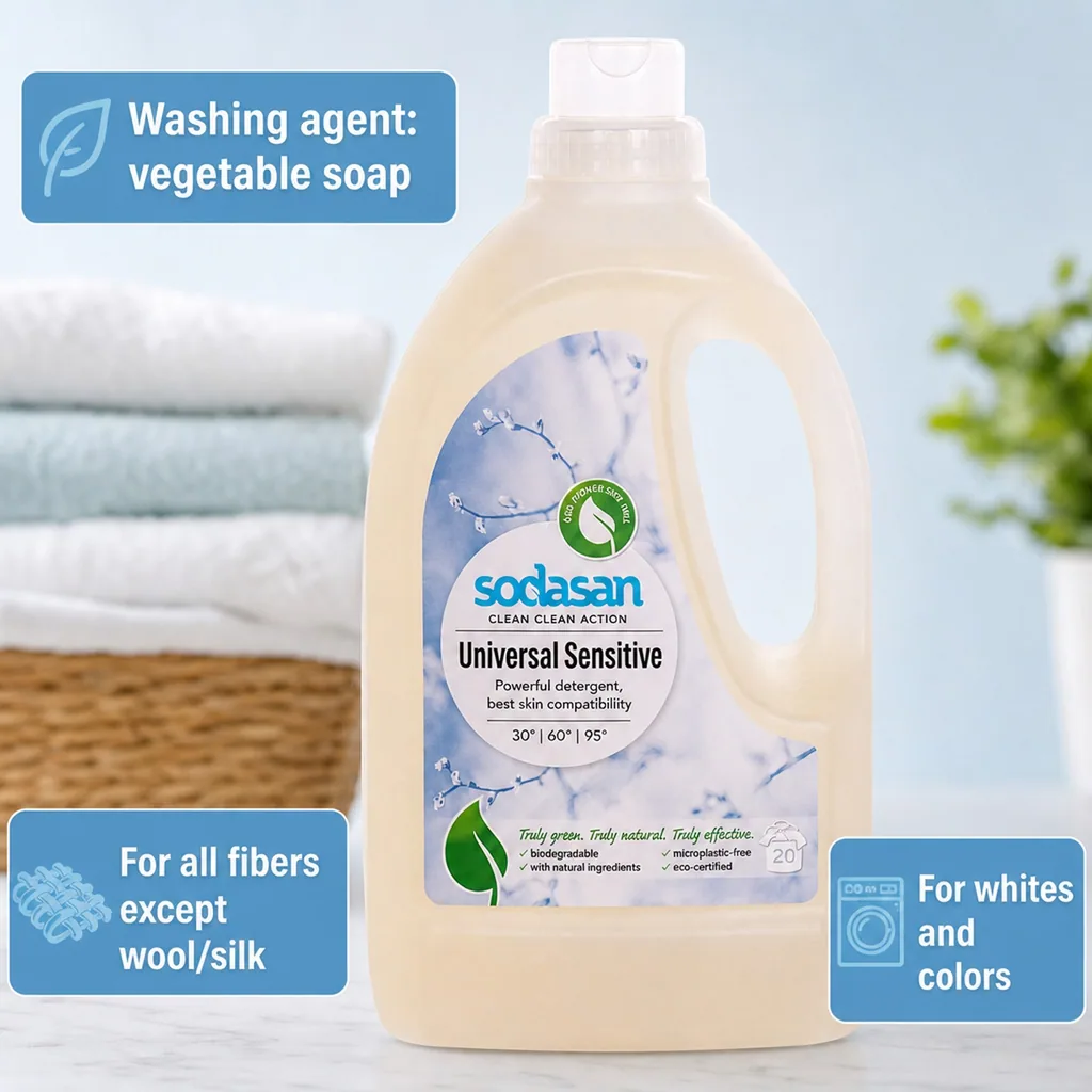 Sensitive Laundry Detergent 1,5 Liter, Universal Laundry Detergent, Eco Laundry Detergent