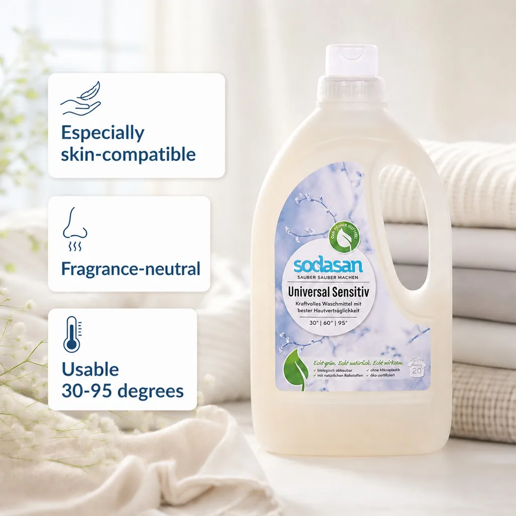 Sensitive Laundry Detergent 1,5 Liter, Universal Laundry Detergent, Eco Laundry Detergent