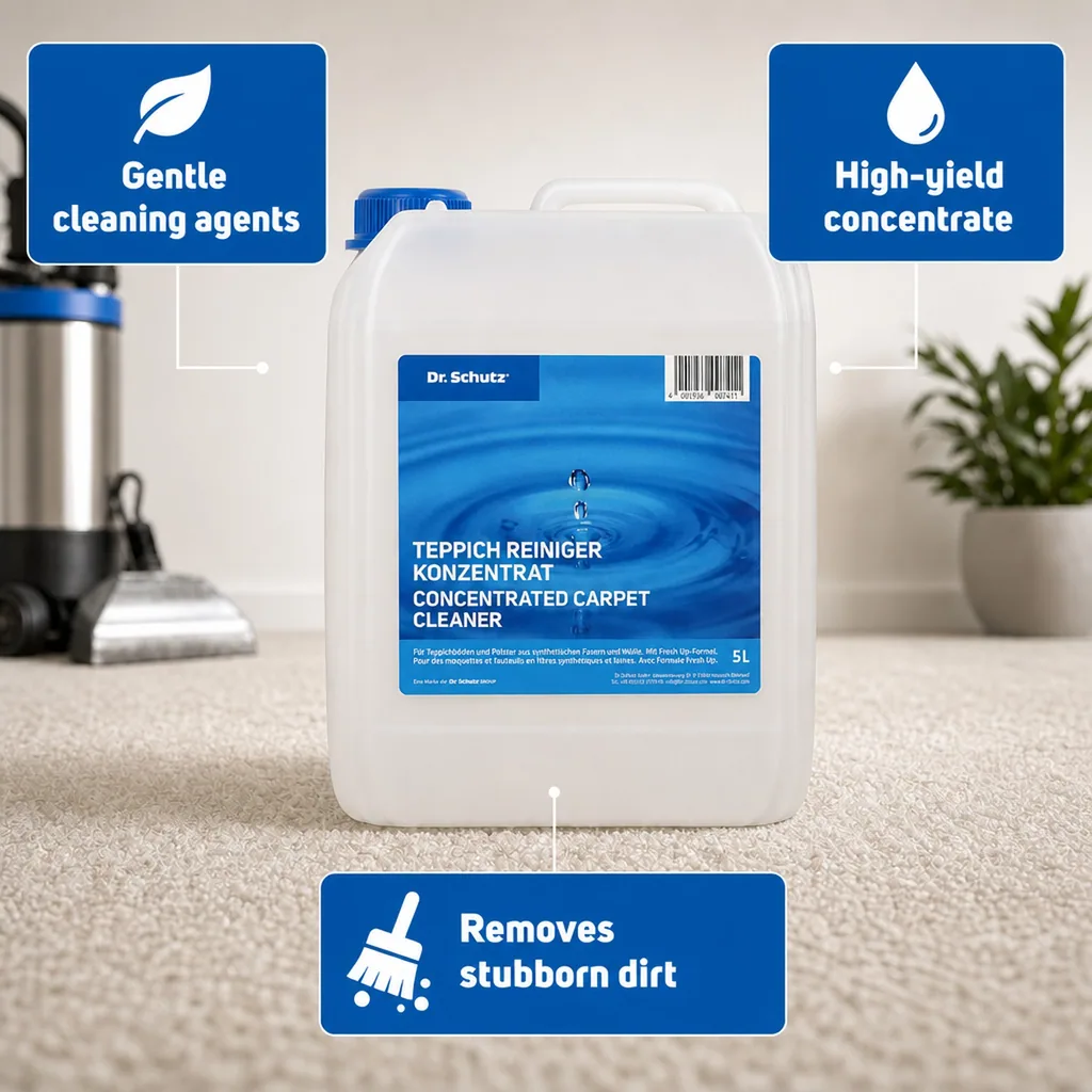 Carpet cleaner 5 Liter, carpet cleaning solution, carpet shampoo concentrate