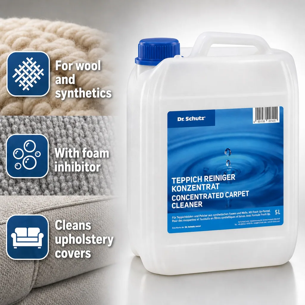 Carpet cleaner 5 Liter, carpet cleaning solution, carpet shampoo concentrate