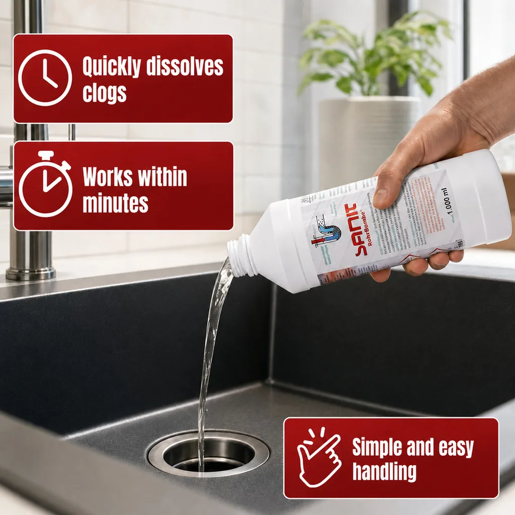 Drain Cleaner, Liquid, 1 Liter, Pipe Cleaner, Clog Remover