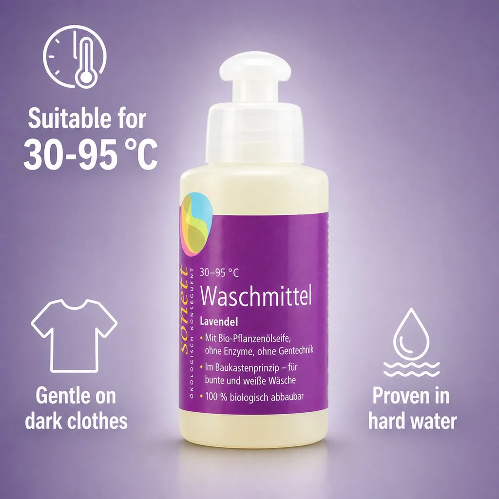 Laundry detergent, liquid lavender, 120 ml laundry detergent sample, travel laundry detergent