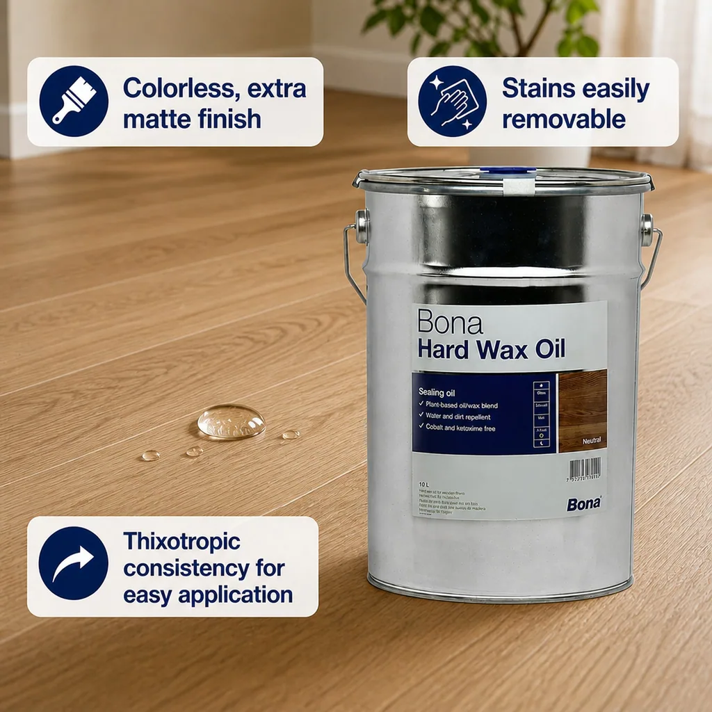Hardwax Oil 10 Liter, Matte Interior Wood Finish, Wood Floor Oil