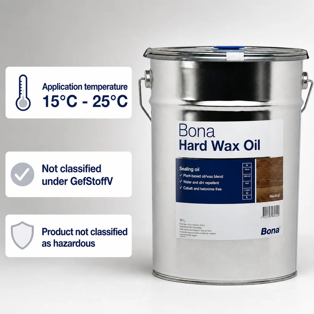 Hardwax Oil 10 Liter, Matte Interior Wood Finish, Wood Floor Oil
