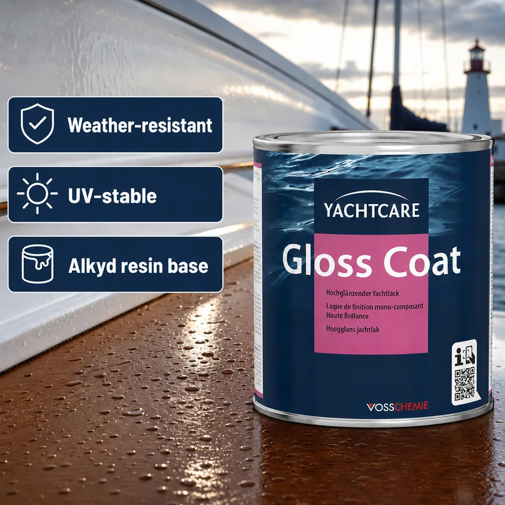 Marine Paint, Gloss Coat 750 ml, High Gloss Yacht Varnish, white