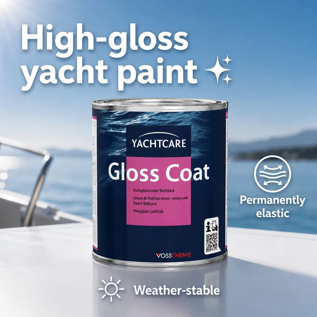 Marine paint, Gloss coat, navy blue, high gloss, Yachtlack 750 ml