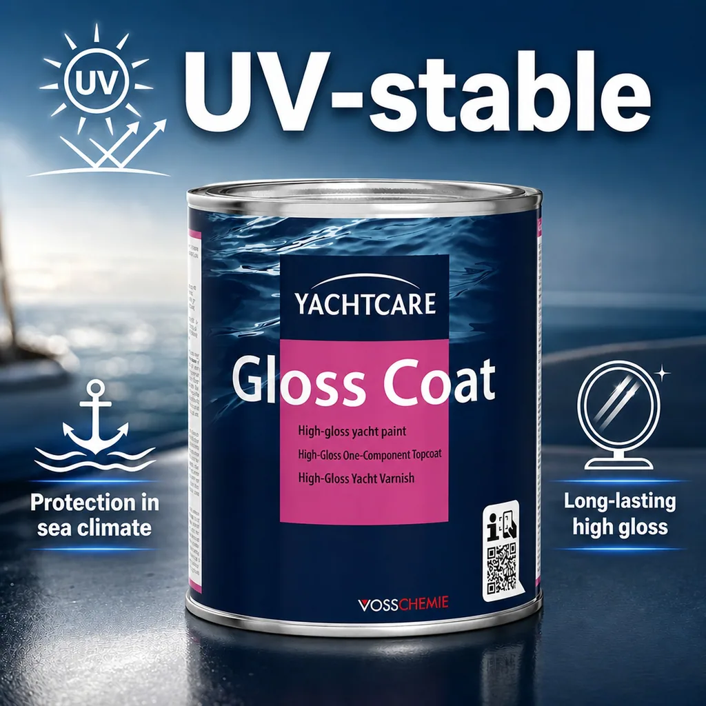 Marine paint, Gloss coat, navy blue, high gloss, Yachtlack 750 ml