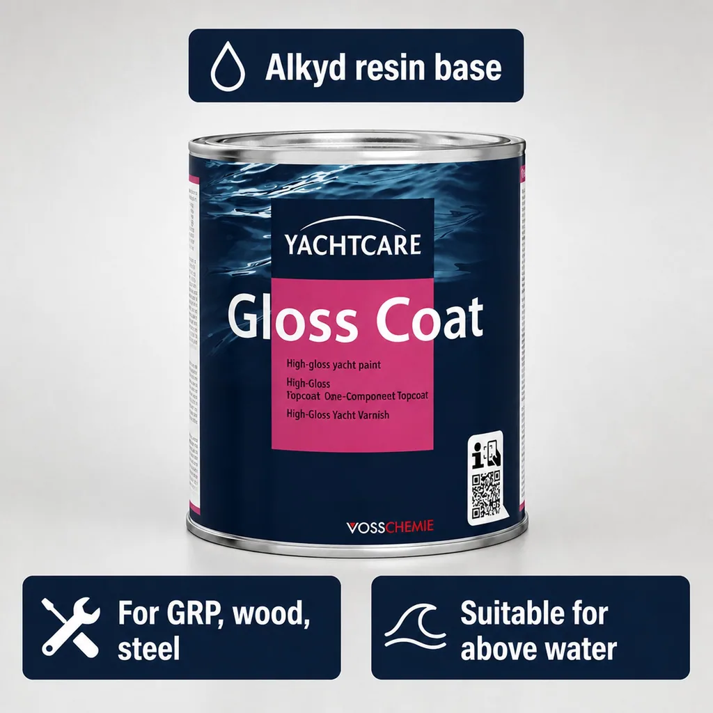 Marine paint, Gloss coat, navy blue, high gloss, Yachtlack 750 ml