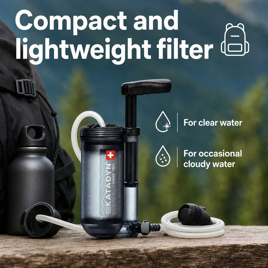 Water Filter, Portable Water Filter, Hiking Water Filter, Transparent Water Purifier