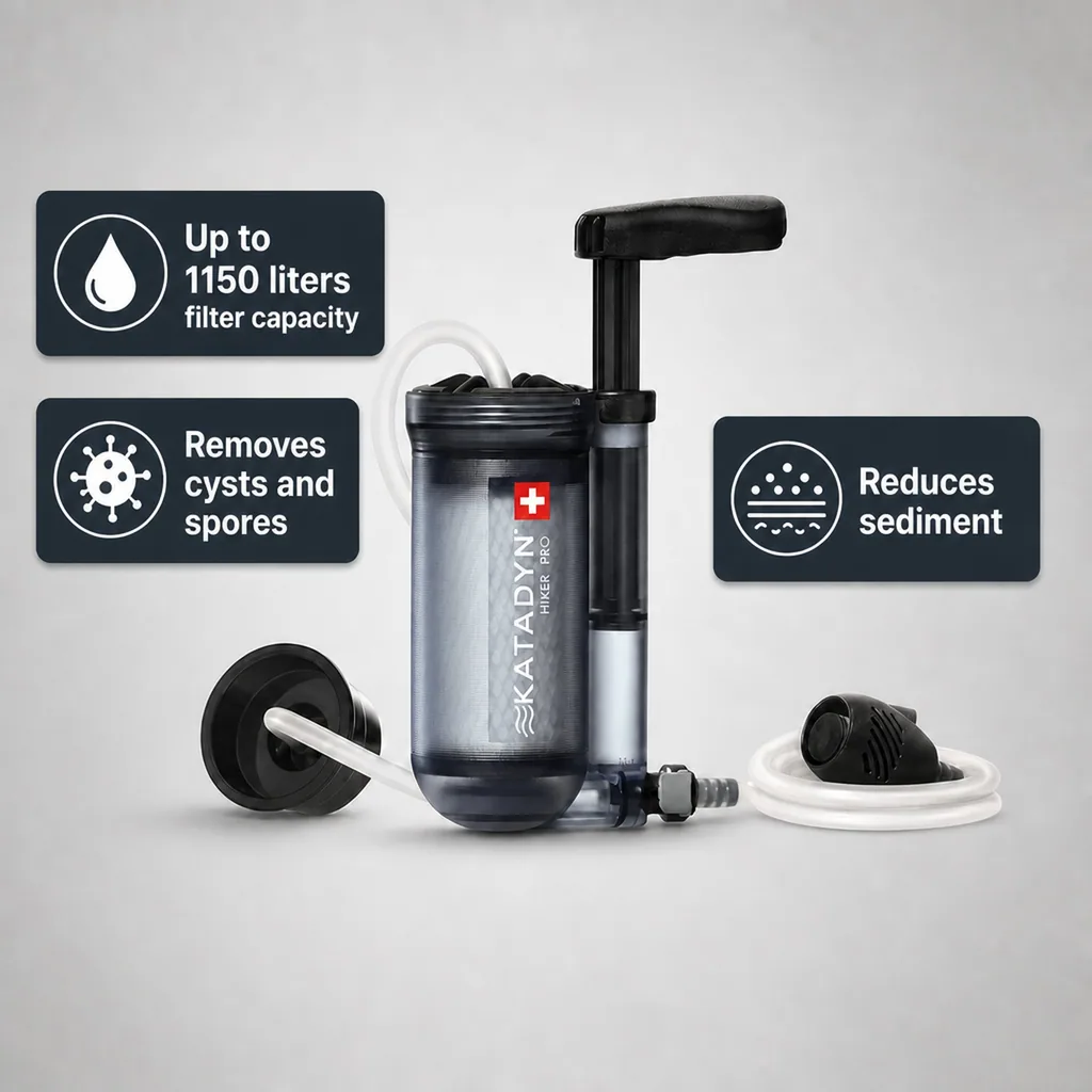 Water Filter, Portable Water Filter, Hiking Water Filter, Transparent Water Purifier