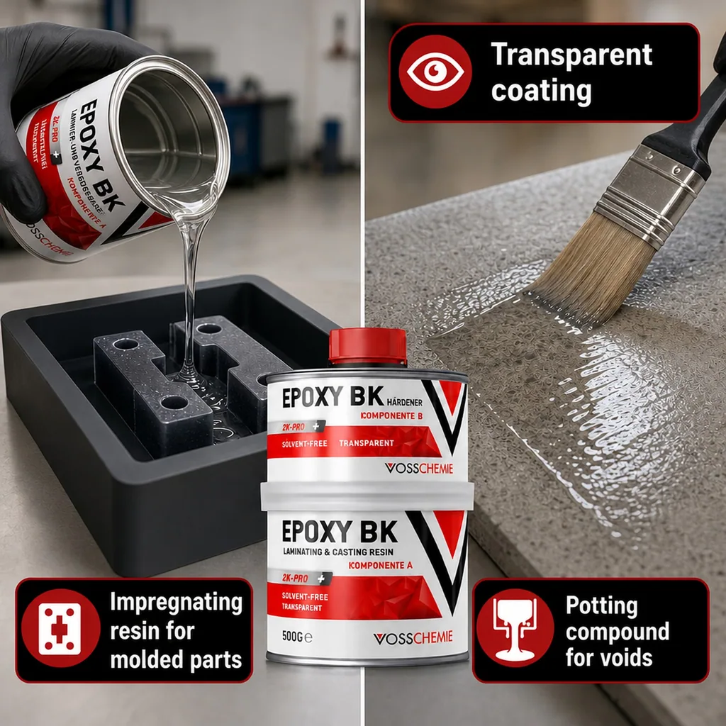 Epoxy Resin, Clear Epoxy, 2K Epoxy, Solvent Free, Transparent, 500 g